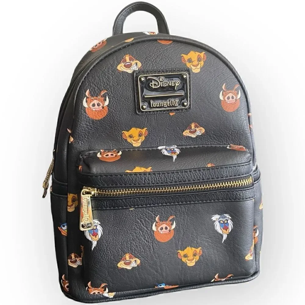 Loungefly Disney The Lion King Mini Backpack Black Character Faces New Exclusive